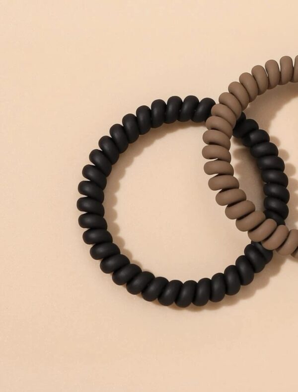 6pcs Solid Telephone Wire Hair Tie - Image 2