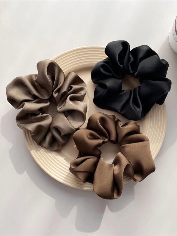 3pcs Dark Tone Solid Hair Ties