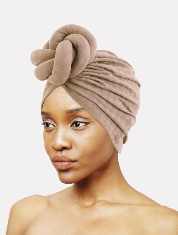 Khaki Color Knot Decor Head Wrap