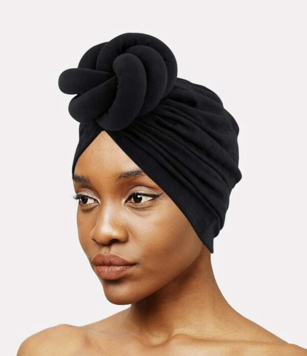 Black Color Knot Decor Head Wrap