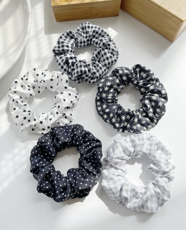 5pcs Colorful Boho Decor Floral Print Scrunchies