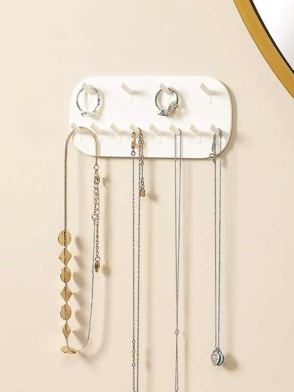 1pc White Wall Mounted Jewelry Storage Rack - Image 4