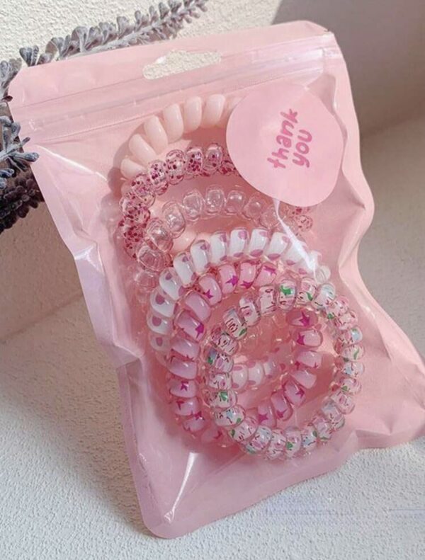 6pcs Pink Elegant Hair Ties - Image 2