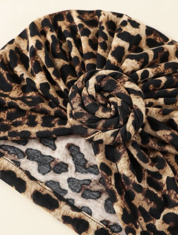 Leopard Print Wrap Hat - Image 2