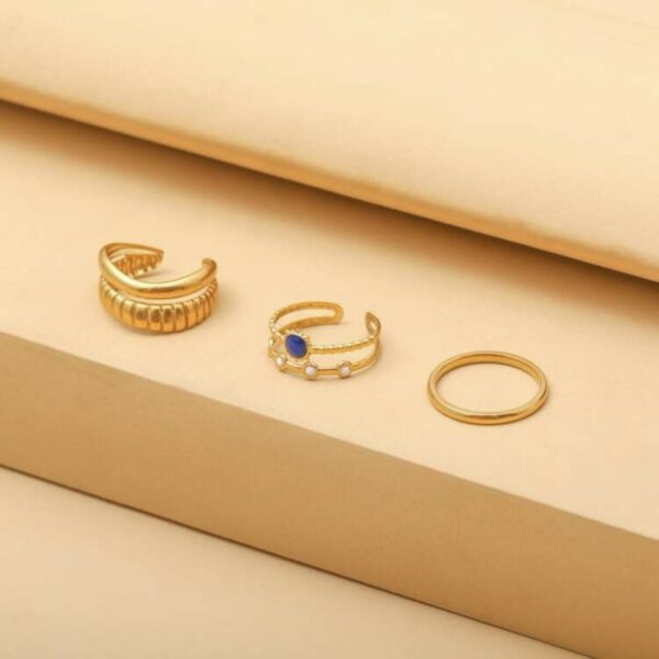 3pcs/set Non Tarnish Versatile Oil Drop Rings - Image 4