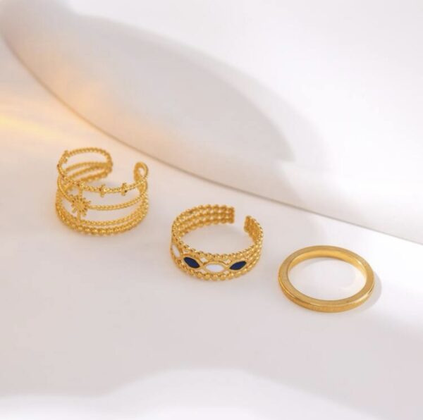 3pcs Non Tarnish Personality Ring Set - Image 2