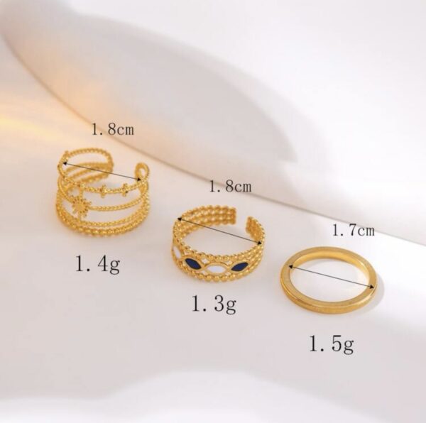 3pcs Non Tarnish Personality Ring Set - Image 3