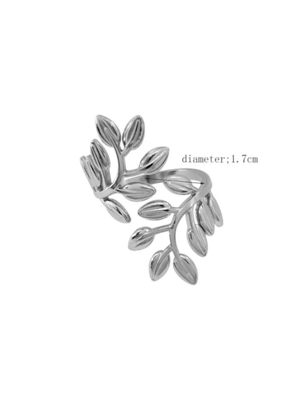 Non Tarnish Leaf Design Wrap Ring - Image 2