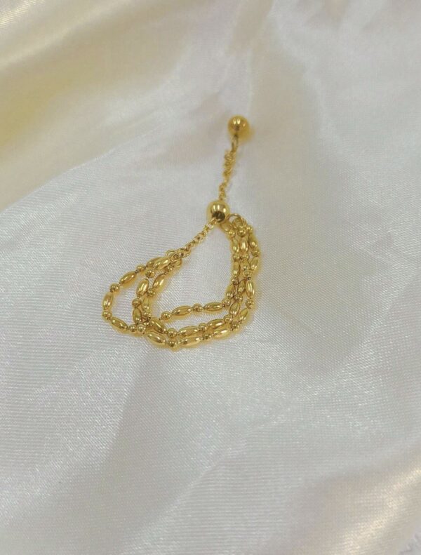 1pc Non Tarnish Gold Tone Minimal Chain Ring