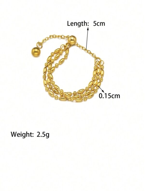 1pc Non Tarnish Gold Tone Minimal Chain Ring - Image 4