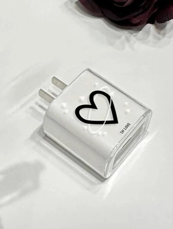 Black Heart Shaped Data Cable Protective Cover - Image 2