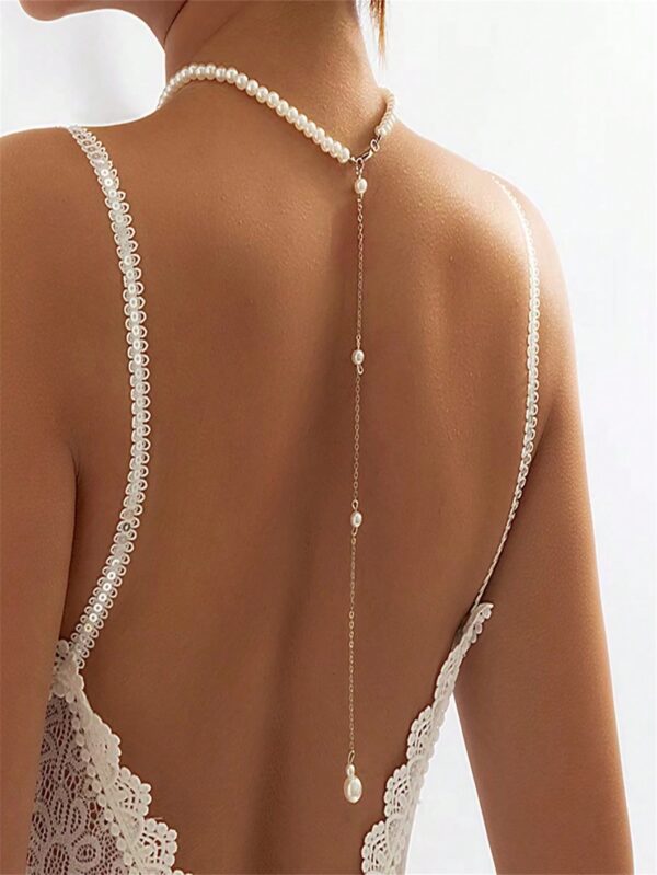 Simple Geometric Pearl Tassel Body Chain