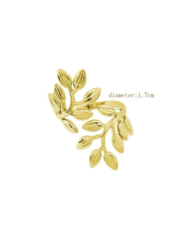 Non Tarnish Gold Leaf Design Wrap Ring - Image 2