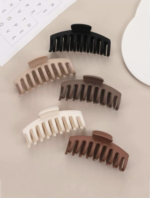 5pcs Multicolor Solid Hair Claw - Image 2