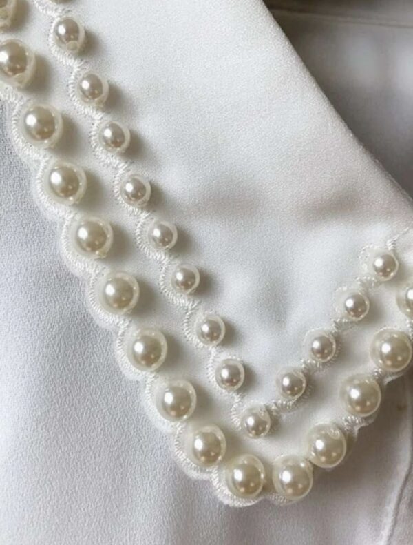 Classic Faux Collar Pearl Design Dickey - Image 2