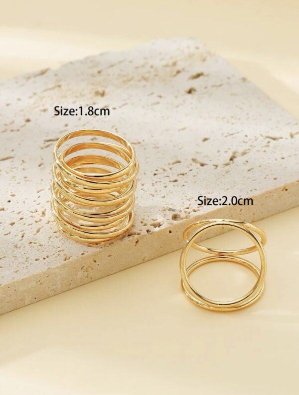 2pcs Gold Circle Decor Rings - Image 2