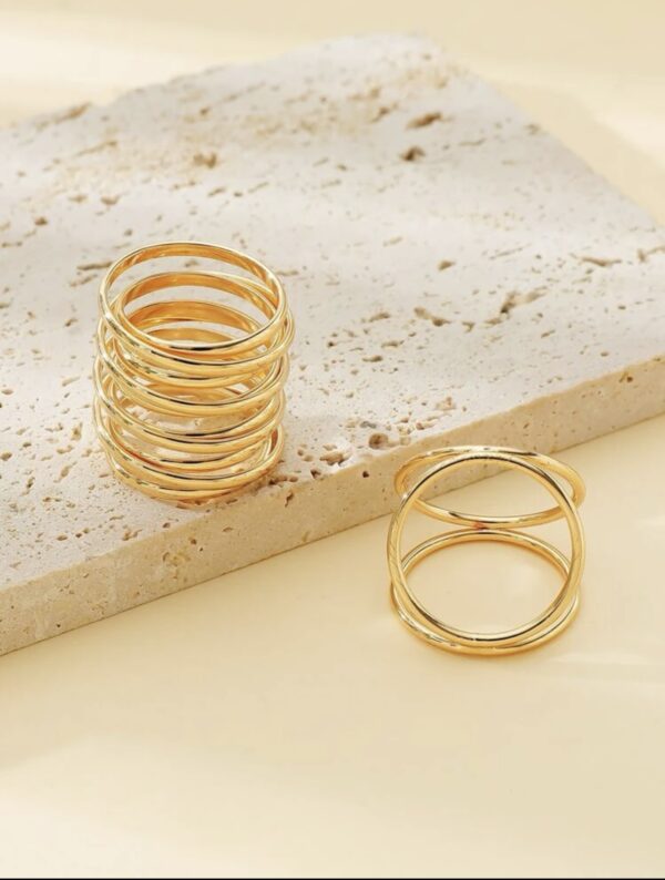 2pcs Gold Circle Decor Rings - Image 3