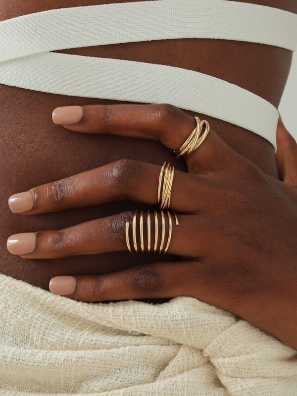 3pcs Gold Layered Minimalist Rings