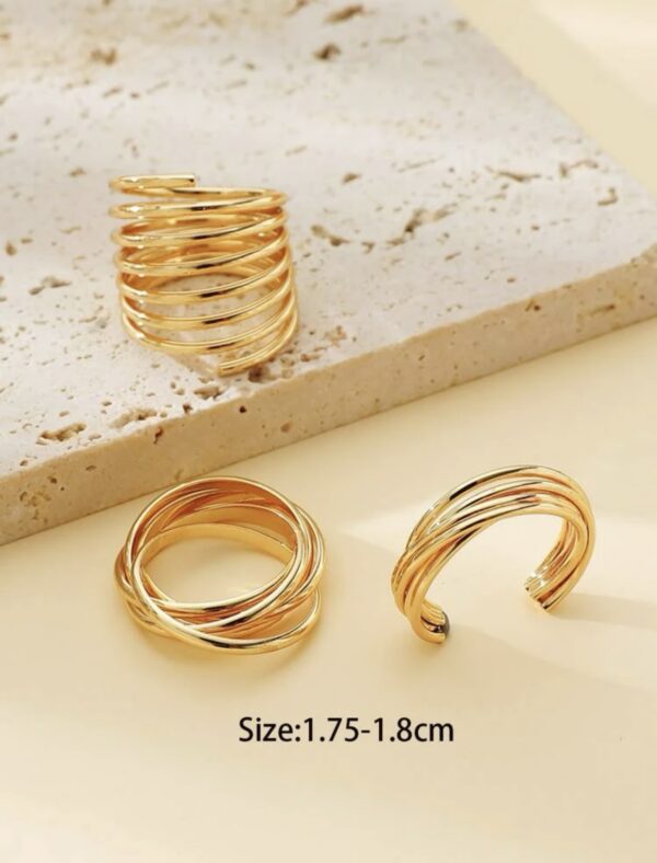 3pcs Gold Layered Minimalist Rings - Image 3