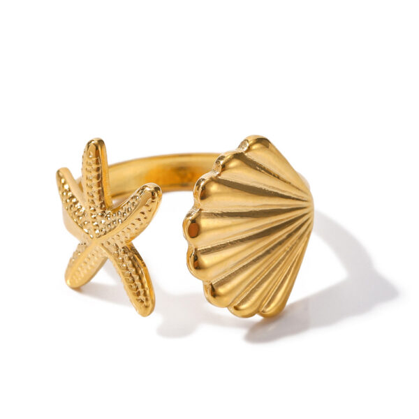 Non Tarnish Beach Starfish Adjustable Ring