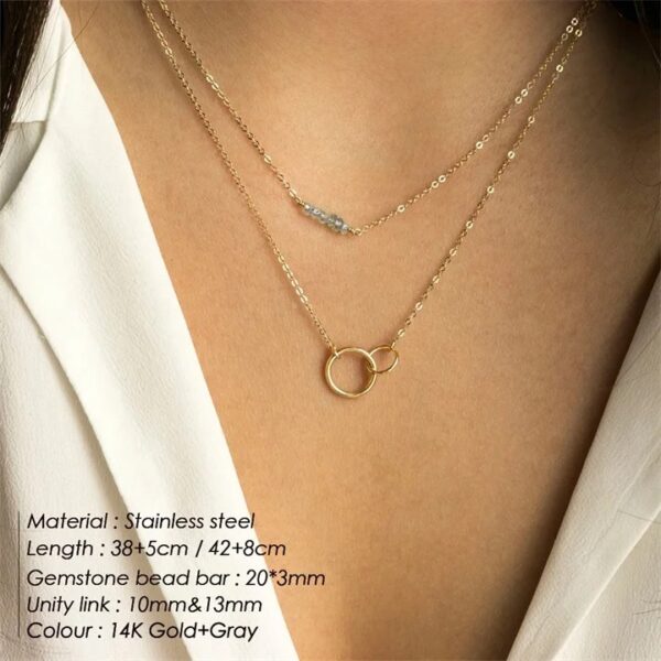 Non Tarnish Silver Minimal Pearl Pendant Layer Necklace