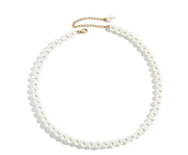 8mm Non Imitation White Pearl Necklace