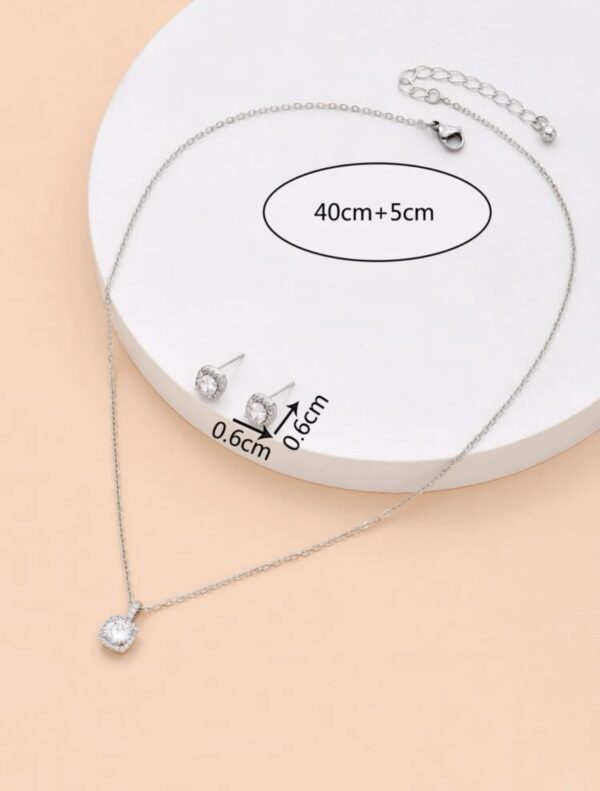 3pcs Cubic Zirconia Decor Jewelry Set - Image 3