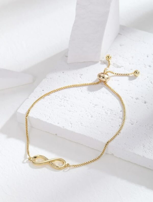 Cubic Zirconia Infinity Adjustable Bracelet - Image 3