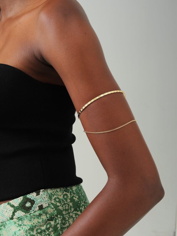 Gold Chain Charm Arm Cuff