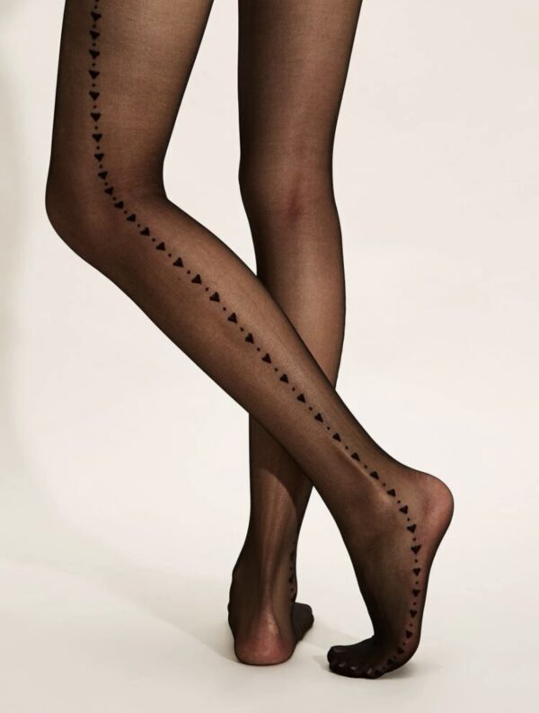 Black Heart Pattern Mesh Snag Tight - Image 3