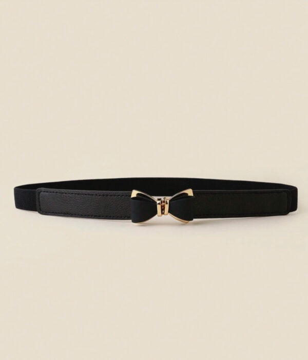 Minimal Bow Elastic Decor Waist Belt