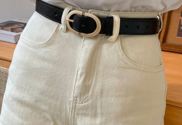 Black Oval Buckle Belt