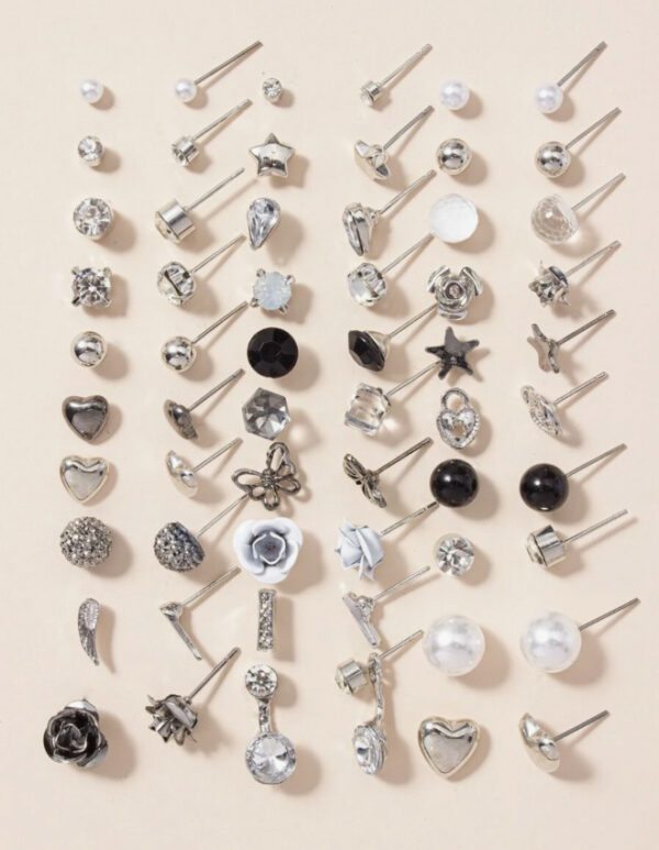 30pairs Faux Pearl Stud Earrings Set - Image 2