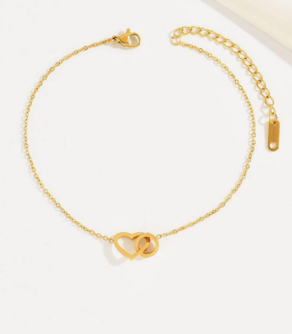 Non Tarnish Interlock Heart Anklet