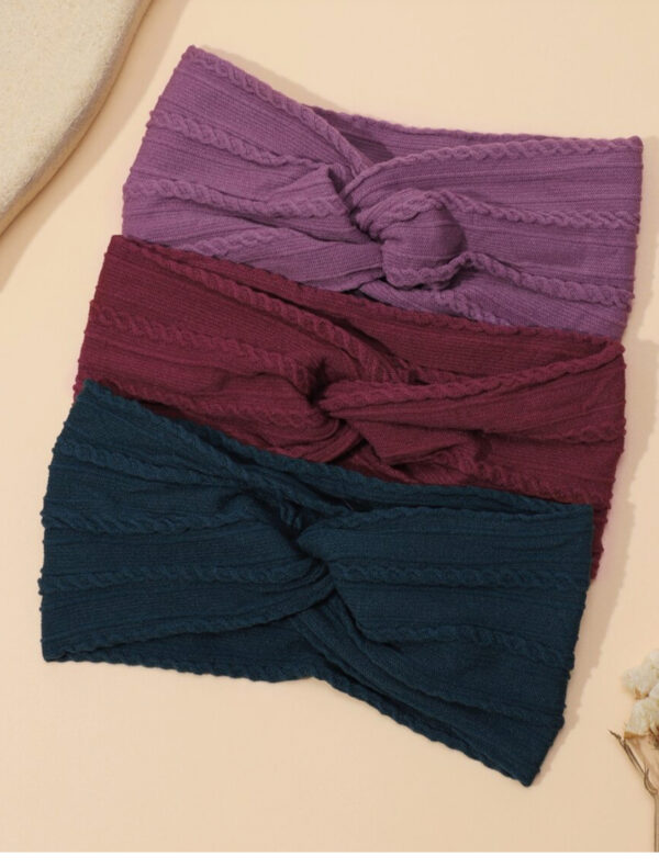 3pcs Purple  Soft Twist Elastic Headband