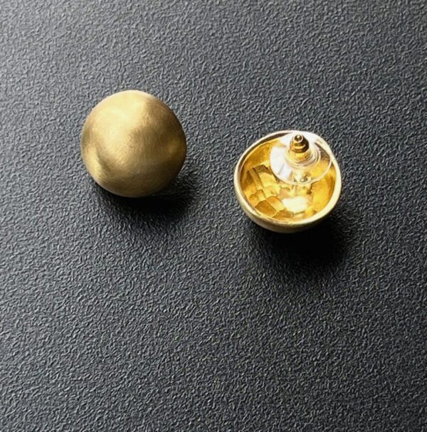 Gold Round Stud Earrings