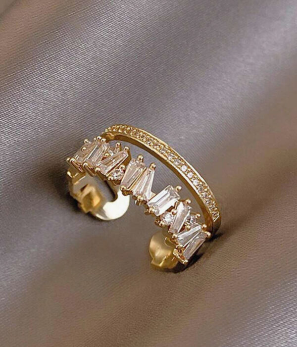 1pc Dainty Layered Cubic Zirconia Ring