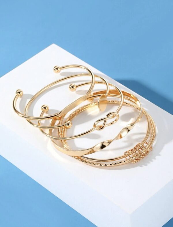 5pcs Bohemian Style Women's Metal Bracelet Set - Image 3