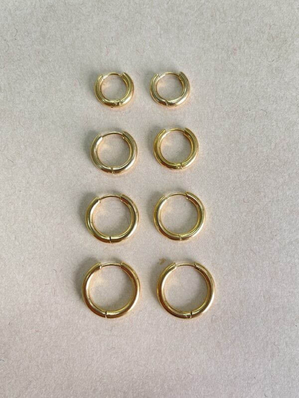 Non Tarnish 4pairs Minimalist Hoop Earrings