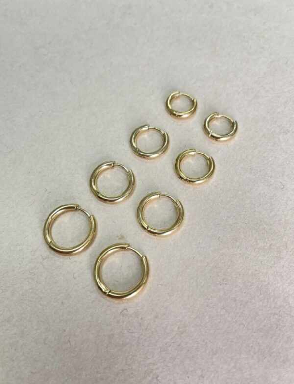 Non Tarnish 4pairs Minimalist Hoop Earrings - Image 2