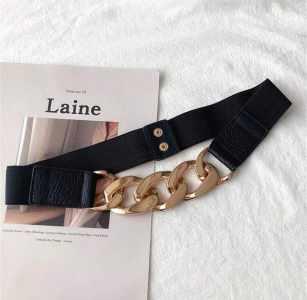 Simple Gold Link Chain Stretchy Waist Belt