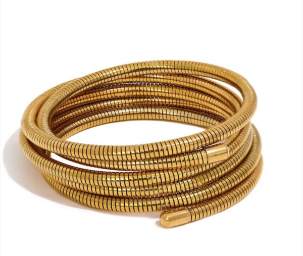 Gold Non Tarnish Wrap Arm Bangle