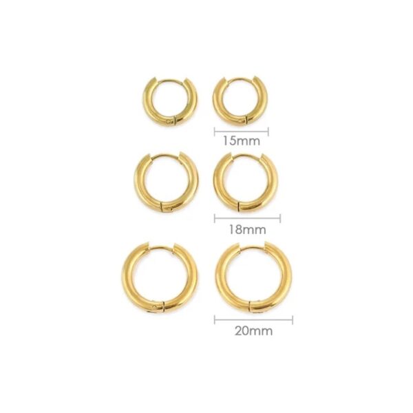 3Pairs Non Tarnish Trendy Hoop Earrings Set