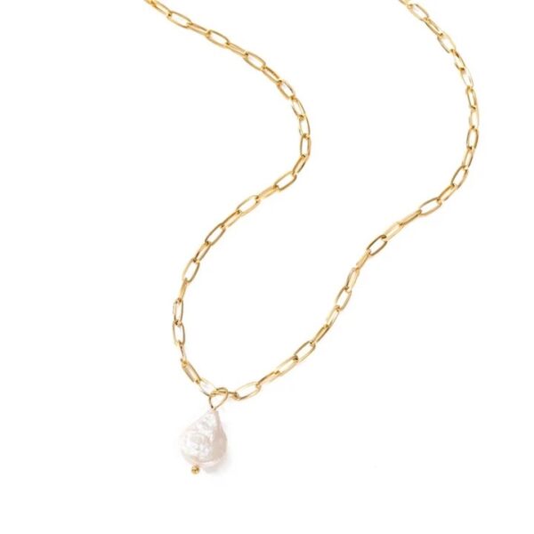 Minimal Non Tarnish Freshwater Link Chain Necklace