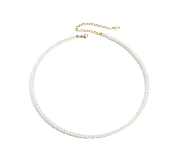 4mm Non Imitation White Pearl Necklace