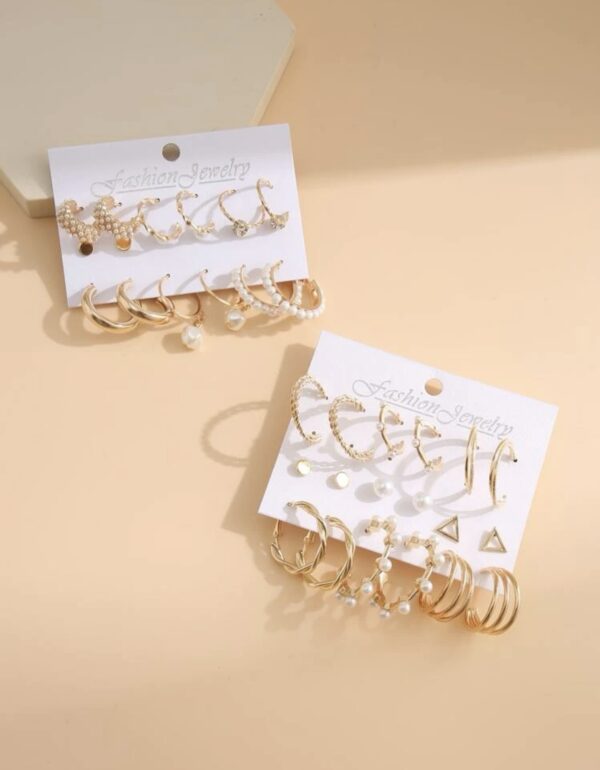 18pairs Faux Pearl Decor Earrings