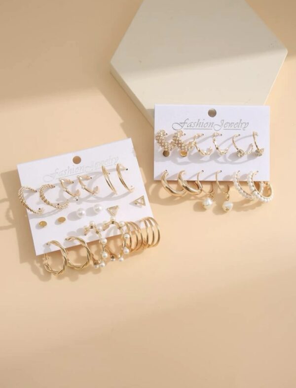 18pairs Faux Pearl Decor Earrings - Image 2