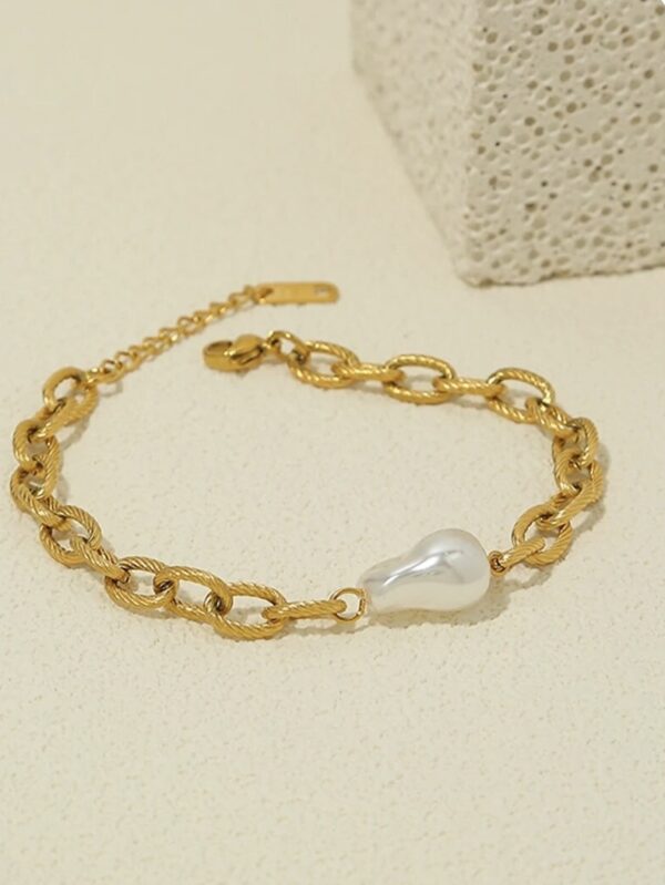 Fresh Water Pearl Link Chain Bracelet