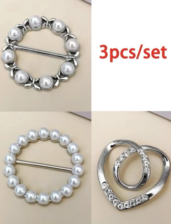 3pcs/Set Silver Minimal Multipurpose Clothing Buckle - Image 5