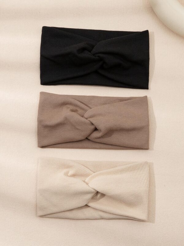 3pcs Solid Twist Detail Hair Band